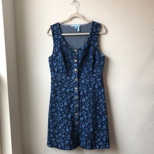 Draper James | Floral denim sleeveless dress